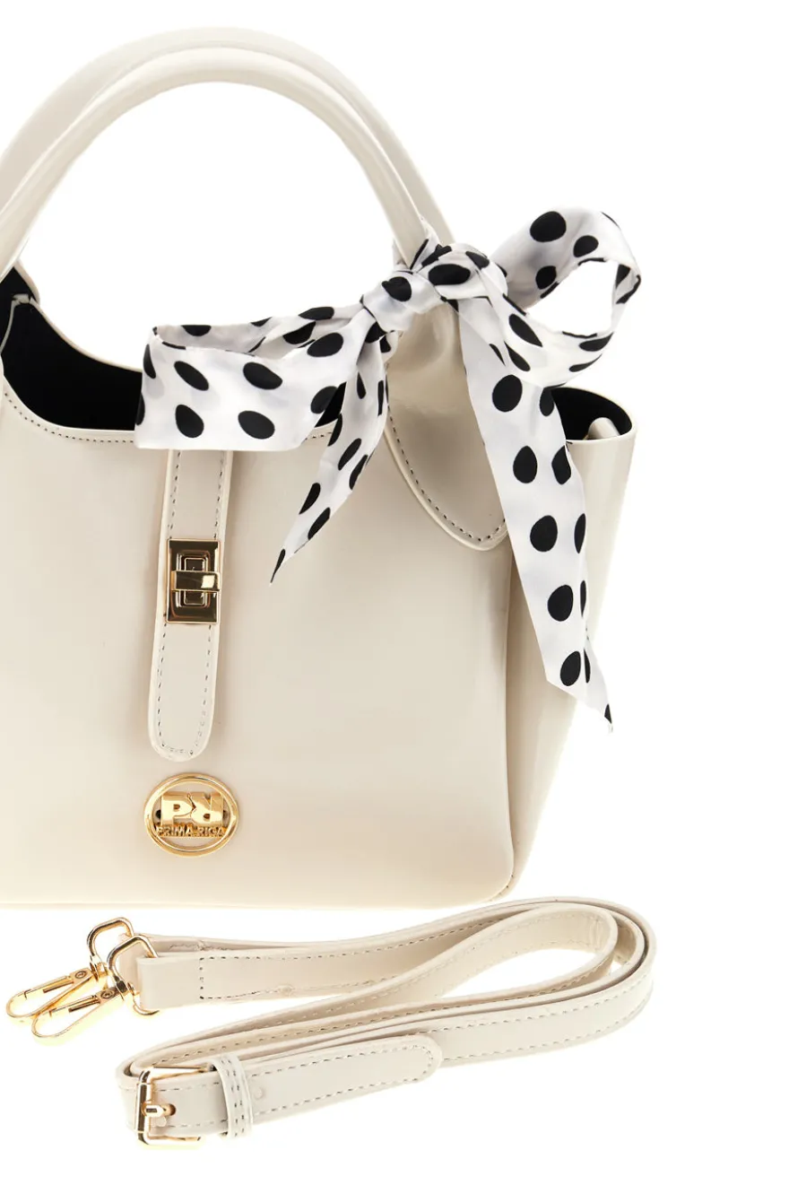 Borsa beige con foulard Prima riga BAGPITT005-B
