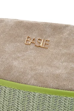 Borsa beige con inserti colorati e manici multicolor Basile BA22101