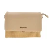 Borsa beige con inserto intrecciato Roncato R2414