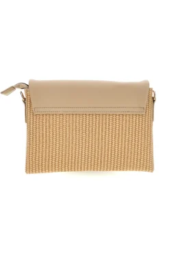 Borsa beige con inserto intrecciato Roncato R2414