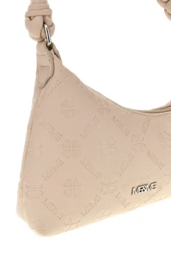 Borsa beige con manico intrecciato Me & me L4743