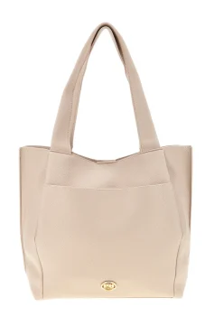 Borsa beige con patta e manici Prima riga BAGPITT002-B