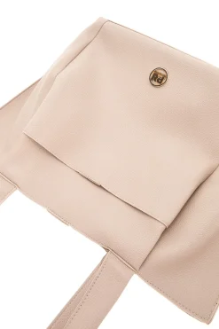 Borsa beige con patta e manici Prima riga BAGPITT002-B
