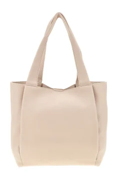 Borsa beige con patta e manici Prima riga BAGPITT002-B