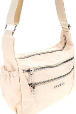 Borsa beige con zip multiple e tracolla regolabile Me & me spa 2332