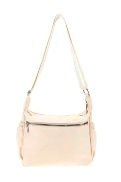 Borsa beige con zip multiple e tracolla regolabile Me & me spa 2332