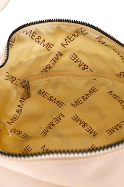 Borsa beige con zip multiple e tracolla regolabile Me & me spa 8059