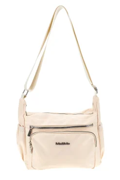 Borsa beige con zip multiple e tracolla regolabile Me & me spa 8059