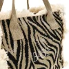 Borsa Beige e nera animalier con frange Basile CLASSBA22224