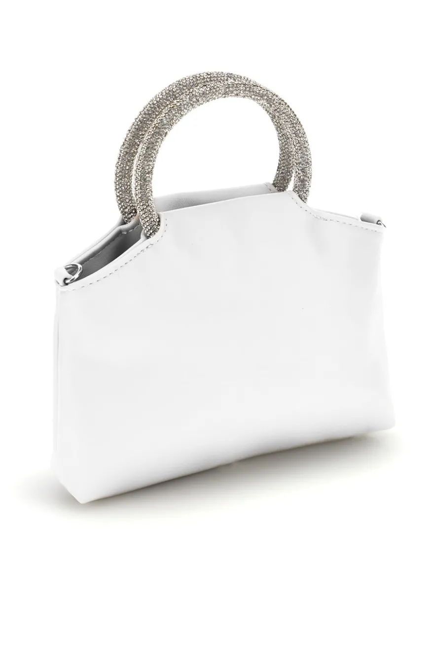 Borsa bianca con manico gioiello Nbg SERA/1281