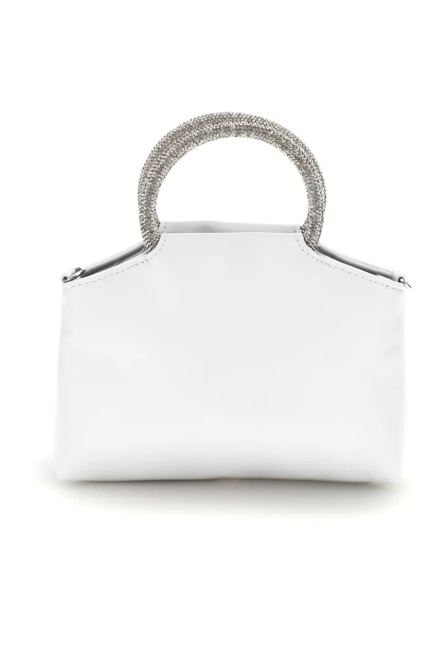 Borsa bianca con manico gioiello Nbg SERA/1281