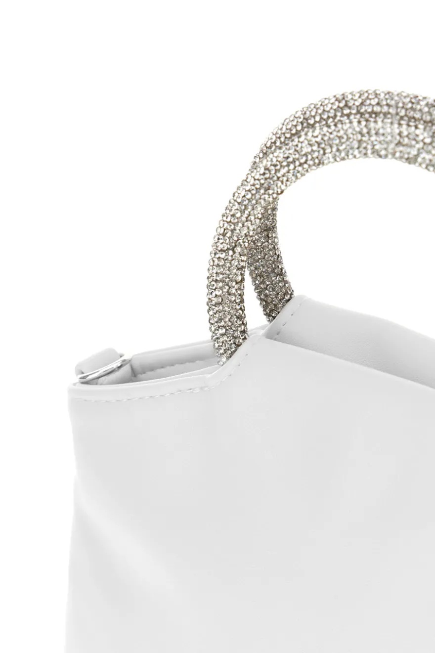 Borsa bianca con manico gioiello Nbg SERA/1281