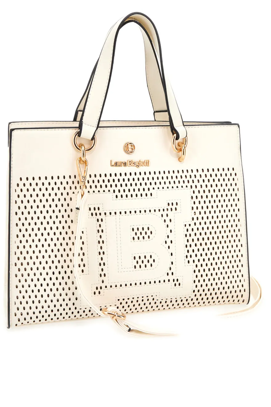 Borsa Bianco Panna con tracolla removibile Laura Biagiotti EMBARK