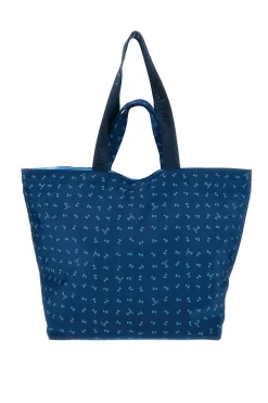 Borsa blu fantasia con manici Naj-oleari 61476/MIAP2