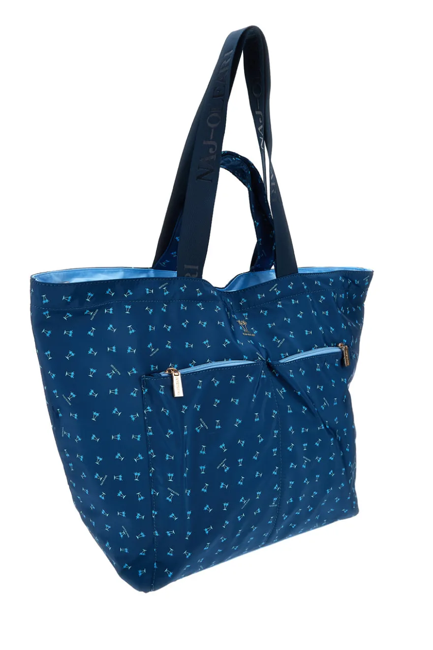 Borsa blu fantasia con manici Naj-oleari 61476/MIAP2