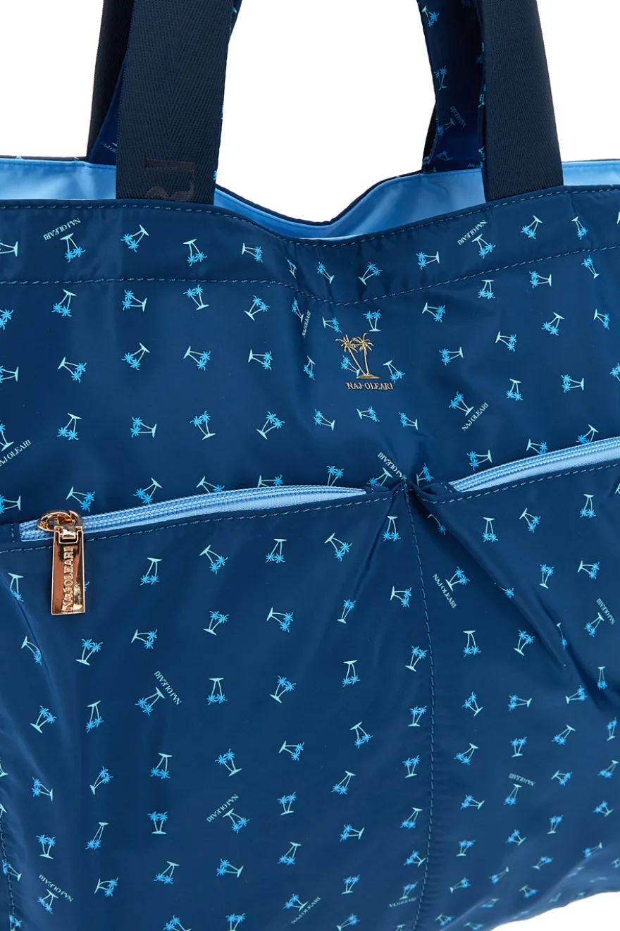 Borsa blu fantasia con manici Naj-oleari 61476/MIAP2