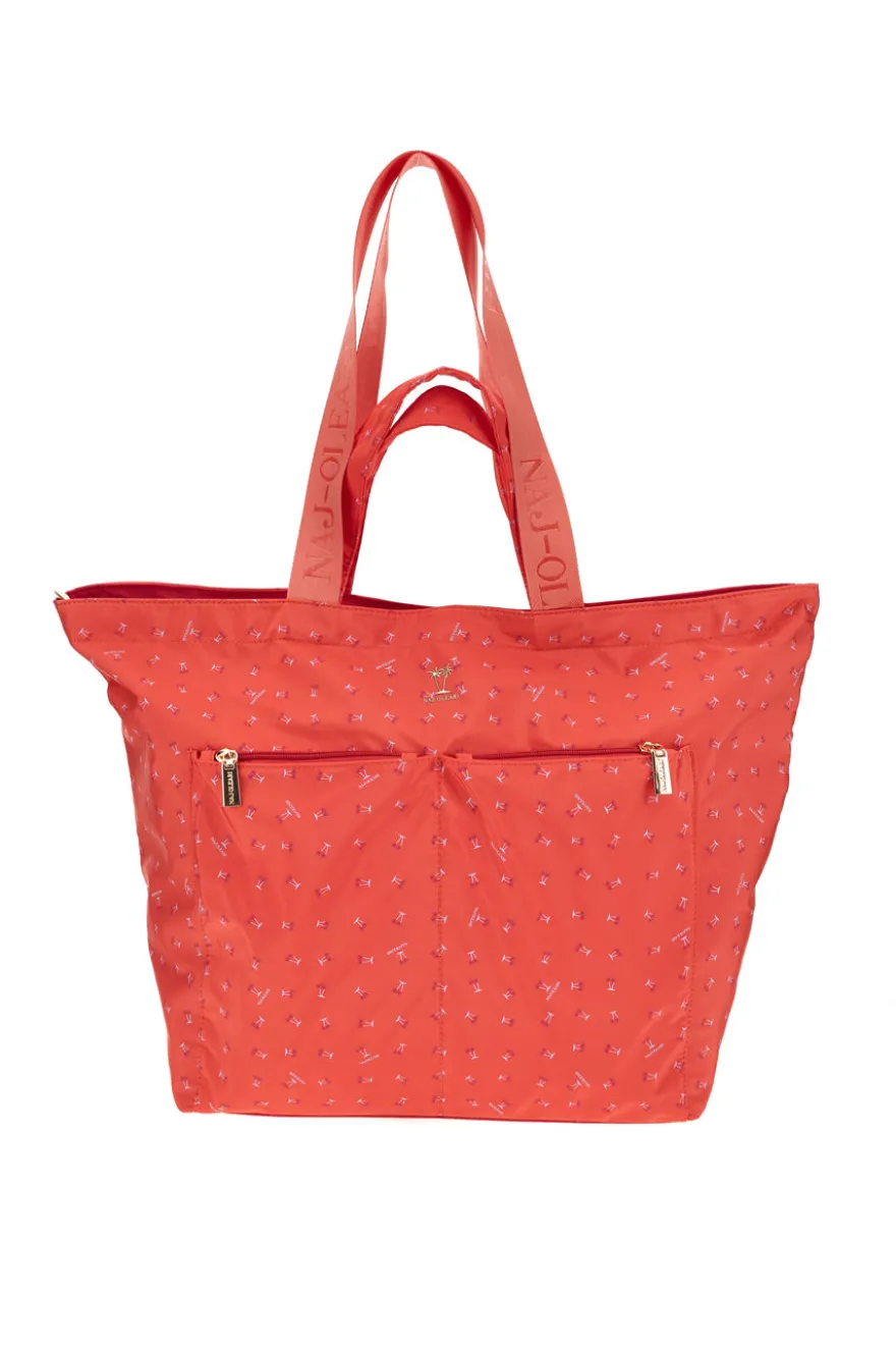 Borsa corallo fantasia con manici Naj-oleari 61476/MIAP2