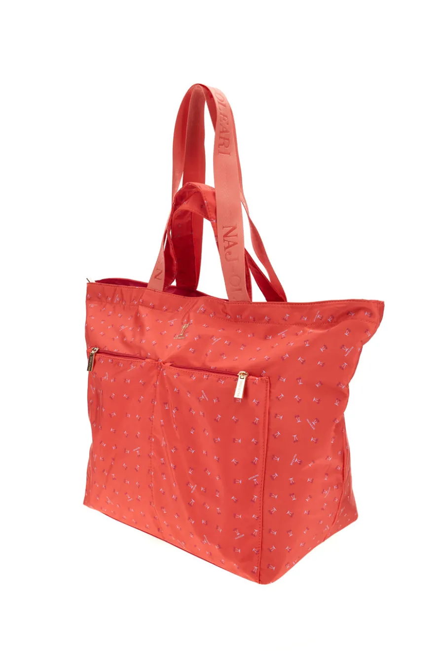 Borsa corallo fantasia con manici Naj-oleari 61476/MIAP2