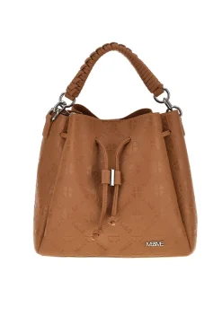 Borsa cuoio a mano con tracolla e coulisse Me & me L2526