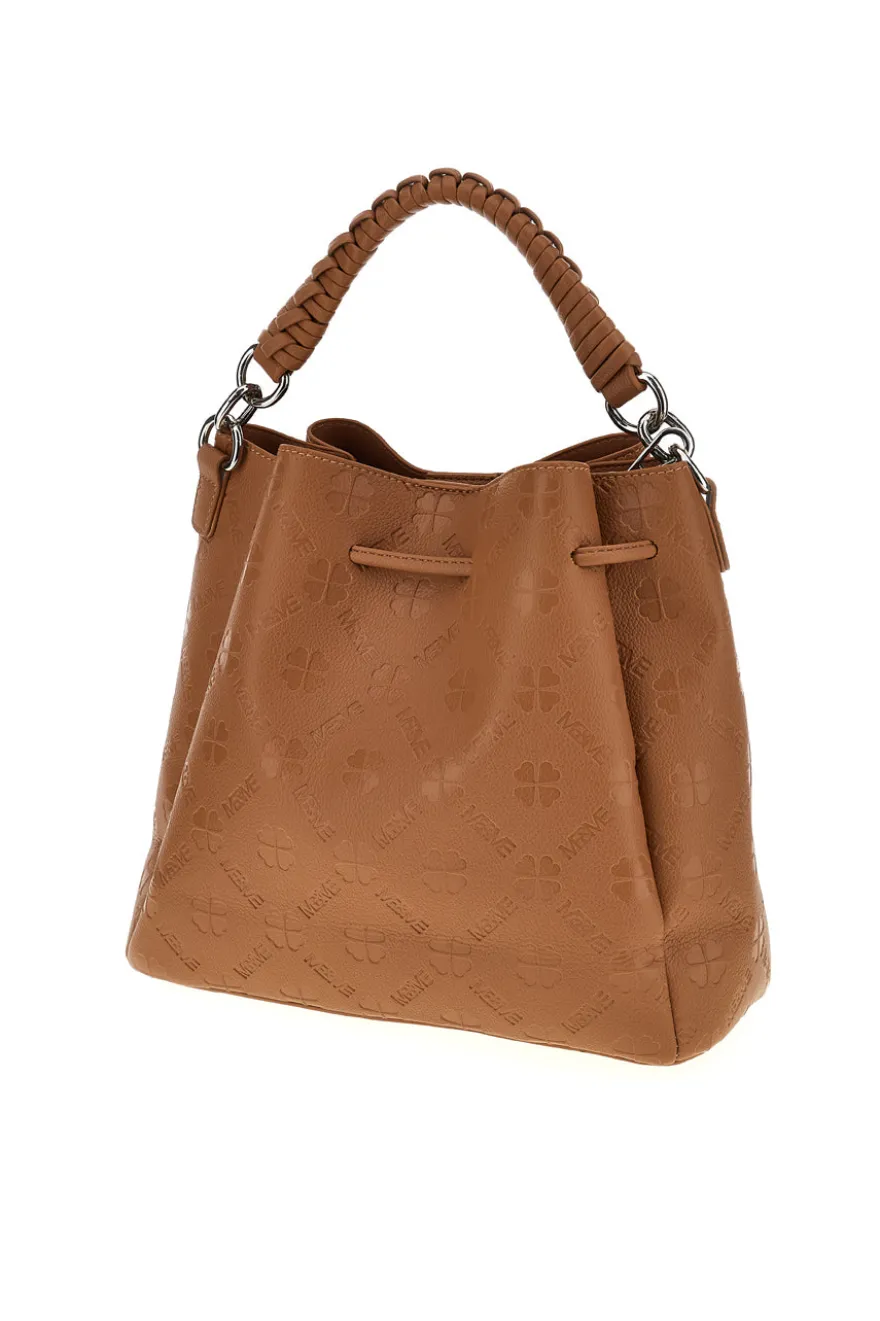 Borsa cuoio a mano con tracolla e coulisse Me & me L2526