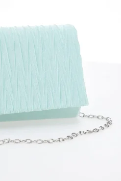 Borsa da sera azzurra a mano con tracolla rimovibile COVERI COLLECTION SERA 099