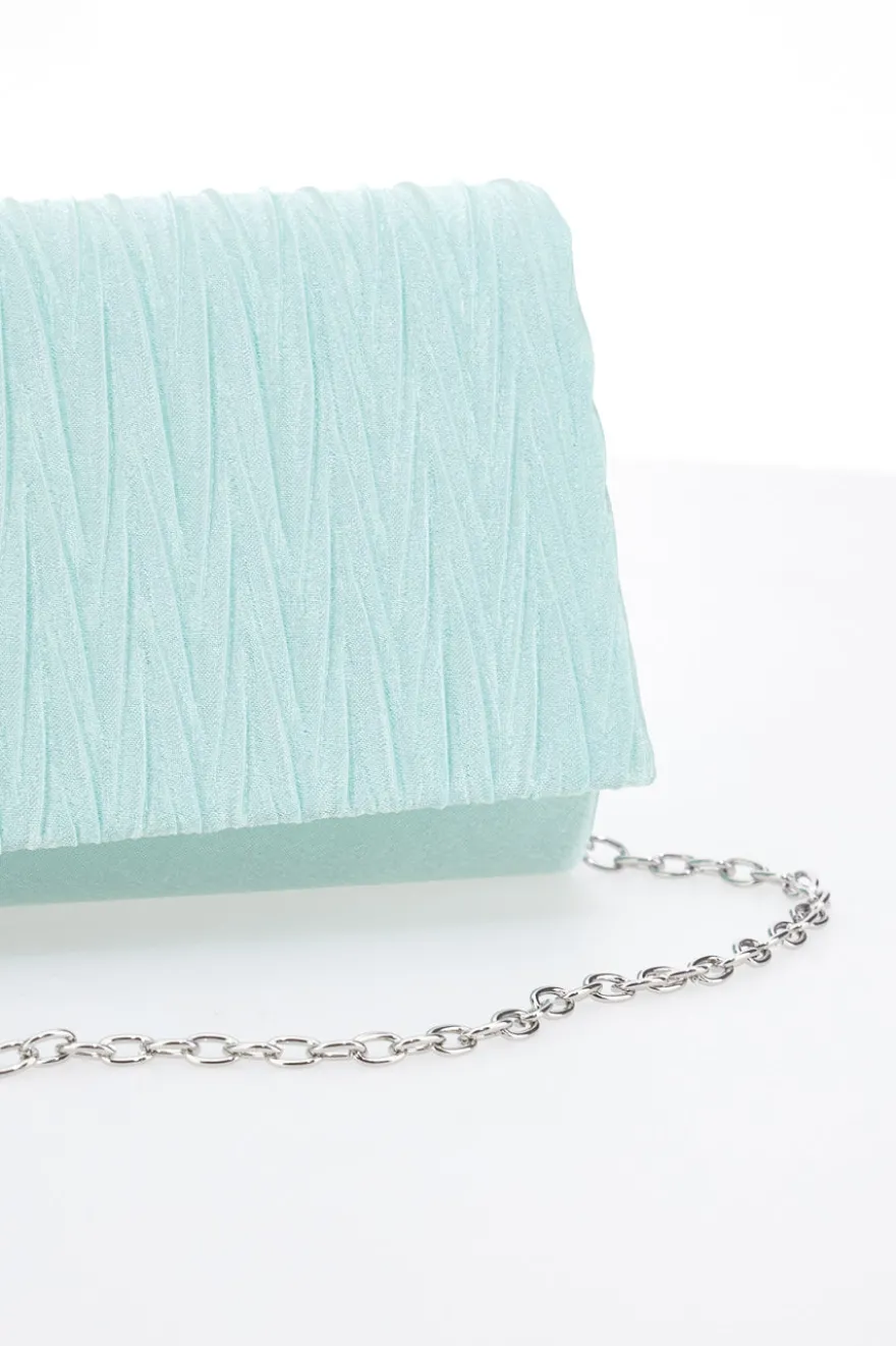 Borsa da sera azzurra a mano con tracolla rimovibile COVERI COLLECTION SERA 099