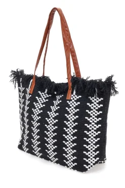 Borsa da Spiaggia Nere e Bianca First Lady Y004