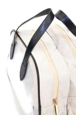 Borsa da viaggio beige con inserti trasparenti Juice Roma 099