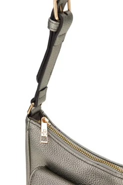 Borsa grigio metallizzato con tasca frontale Basile 11950EDOLL