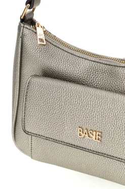 Borsa grigio metallizzato con tasca frontale Basile 11950EDOLL