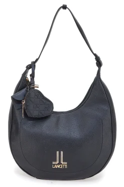 Borsa hobo nera con portamonete a cuore Lancetti LL25W-100-3