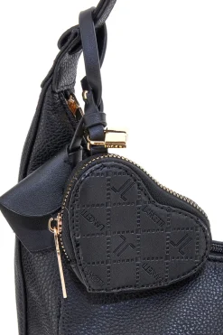Borsa hobo nera con portamonete a cuore Lancetti LL25W-100-3