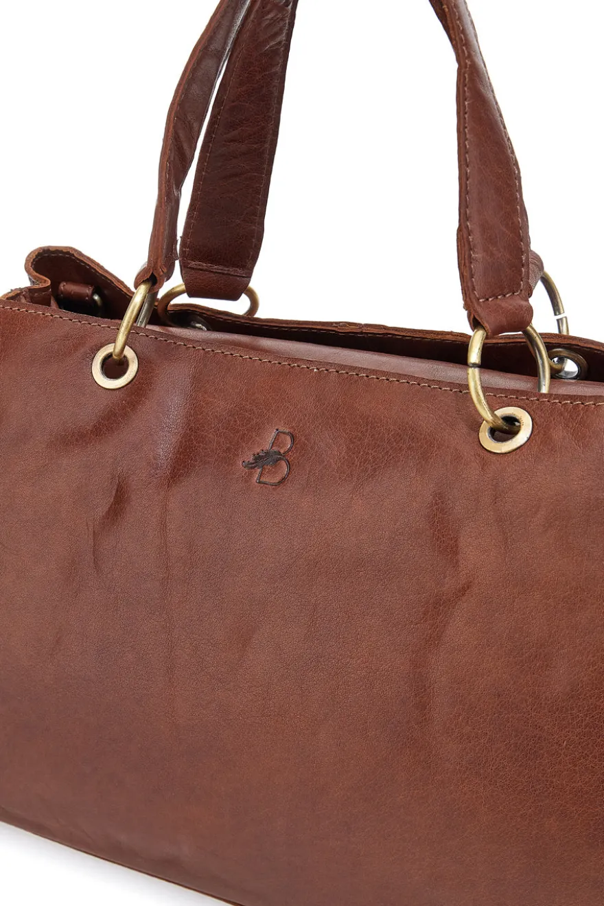 Borsa in pelle marrone con tracolla regolabile Basile BA3672TI