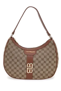 Borsa logata marrone a spalla con dettaglio logo Laura Biagiotti LB25W-255-7