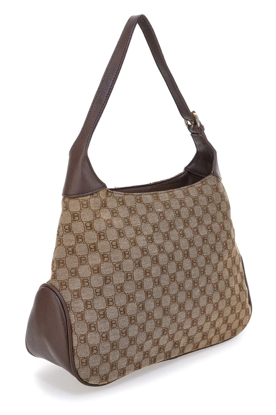 Borsa logata marrone con manico a spalla Laura Biagiotti LB25W-255-6
