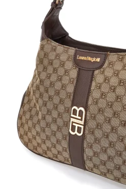 Borsa logata marrone con manico a spalla Laura Biagiotti LB25W-255-6