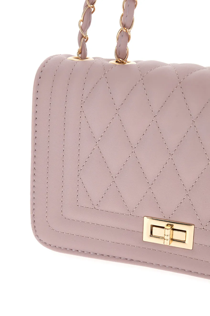 Borsa Malva trapuntata con doppi manici a catena PRIMA RIGA SPA AFRODITE