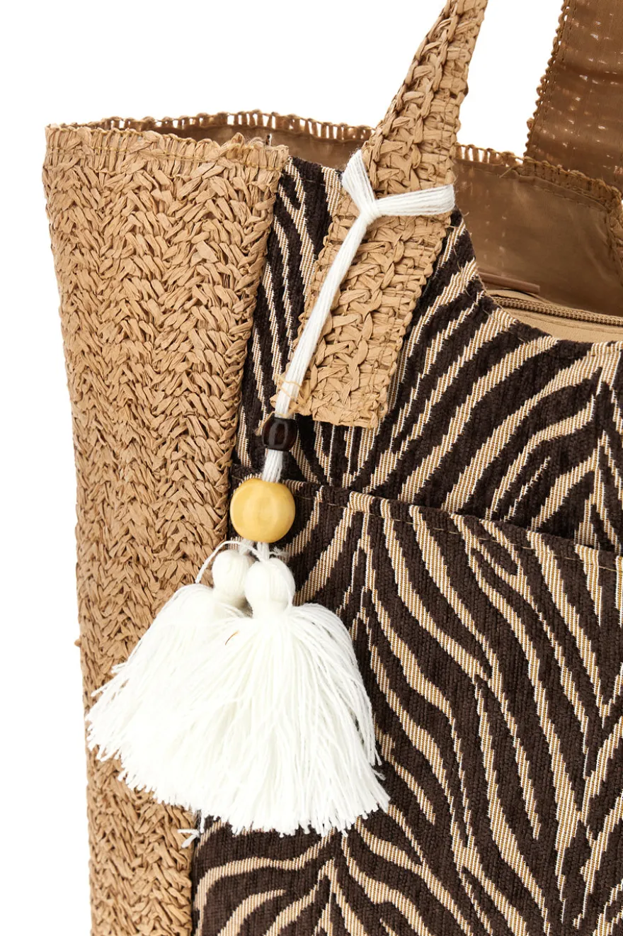 Borsa mare beige con fantasia Renato balestra 62140/ZAN2