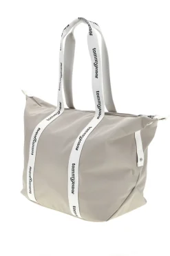 Borsa Mare Beige in Tessuto con Manici con Logo Tommy Jeans 18461