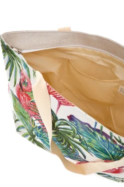 Borsa Mare Bianca Con Fenicotteri Fun Beach 012