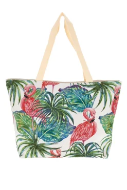 Borsa Mare Bianca Con Fenicotteri Fun Beach 012