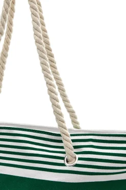 Borsa Mare Bianca e Verde A Righe Fun Beach XI Y005