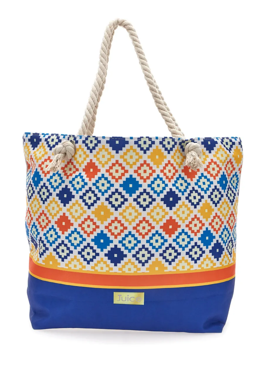 Borsa mare con pochette fantasia multicolore Juice Ischia 0169