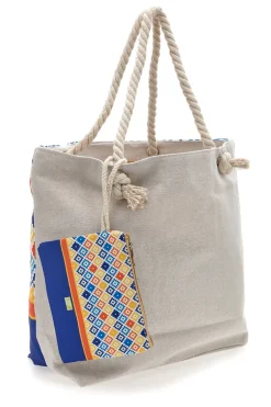 Borsa mare con pochette fantasia multicolore Juice Ischia 0169