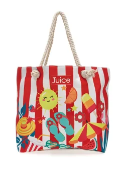 Borsa mare con pochette fantasia estiva rossa Juice Maiorca 0169