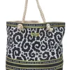 Borsa mare con pochette fantasia nero bianco Juice Rodi 0169