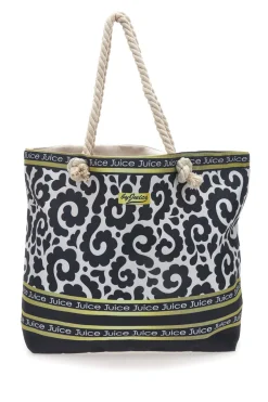 Borsa mare con pochette fantasia nero bianco Juice Rodi 0169