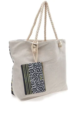Borsa mare con pochette fantasia nero bianco Juice Rodi 0169
