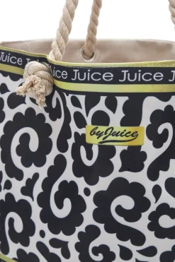 Borsa mare con pochette fantasia nero bianco Juice Rodi 0169