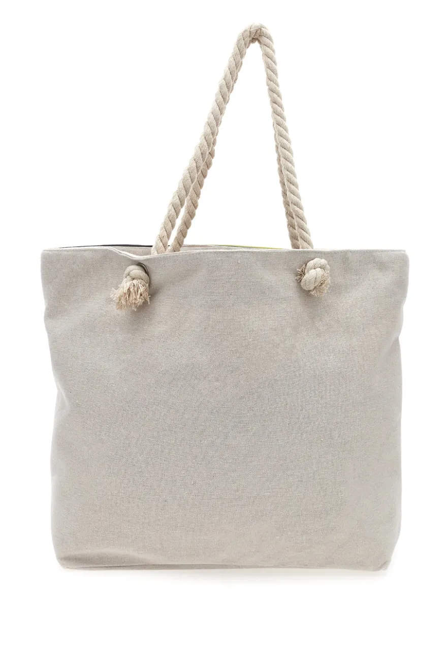 Borsa mare con pochette fantasia nero bianco Juice Rodi 0169